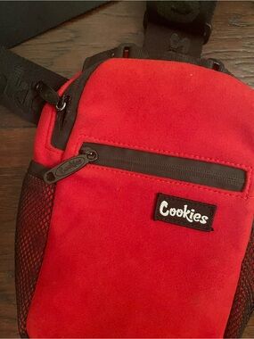 Cookies Red Suede Sling Belt Bag for Men